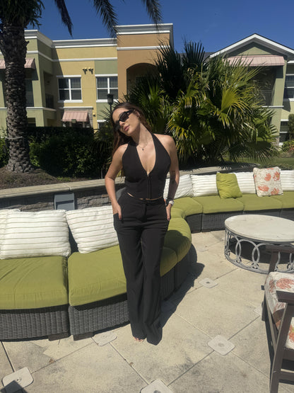 Conjunto de top y pantalón negro