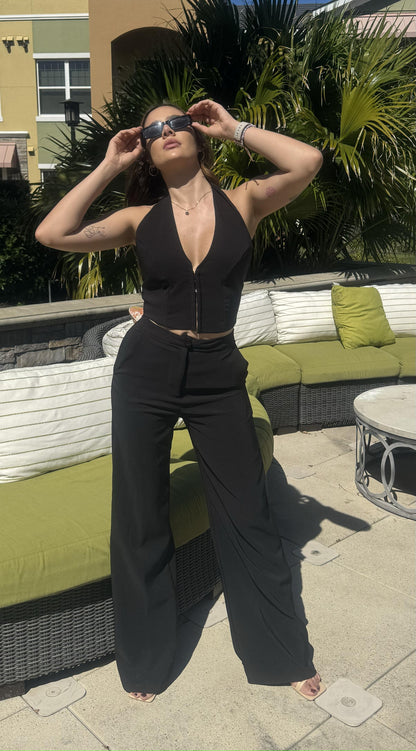 Conjunto de top y pantalón negro
